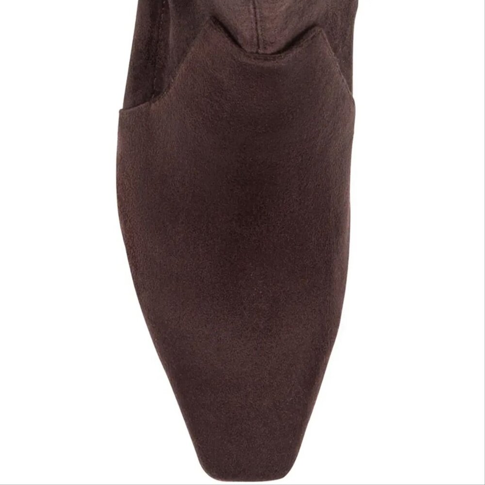 DONALD PLINER Beaufort Knee High Boots Size 8 Brown Stretch Faux Suede NEW $298 - Picture 6 of 12